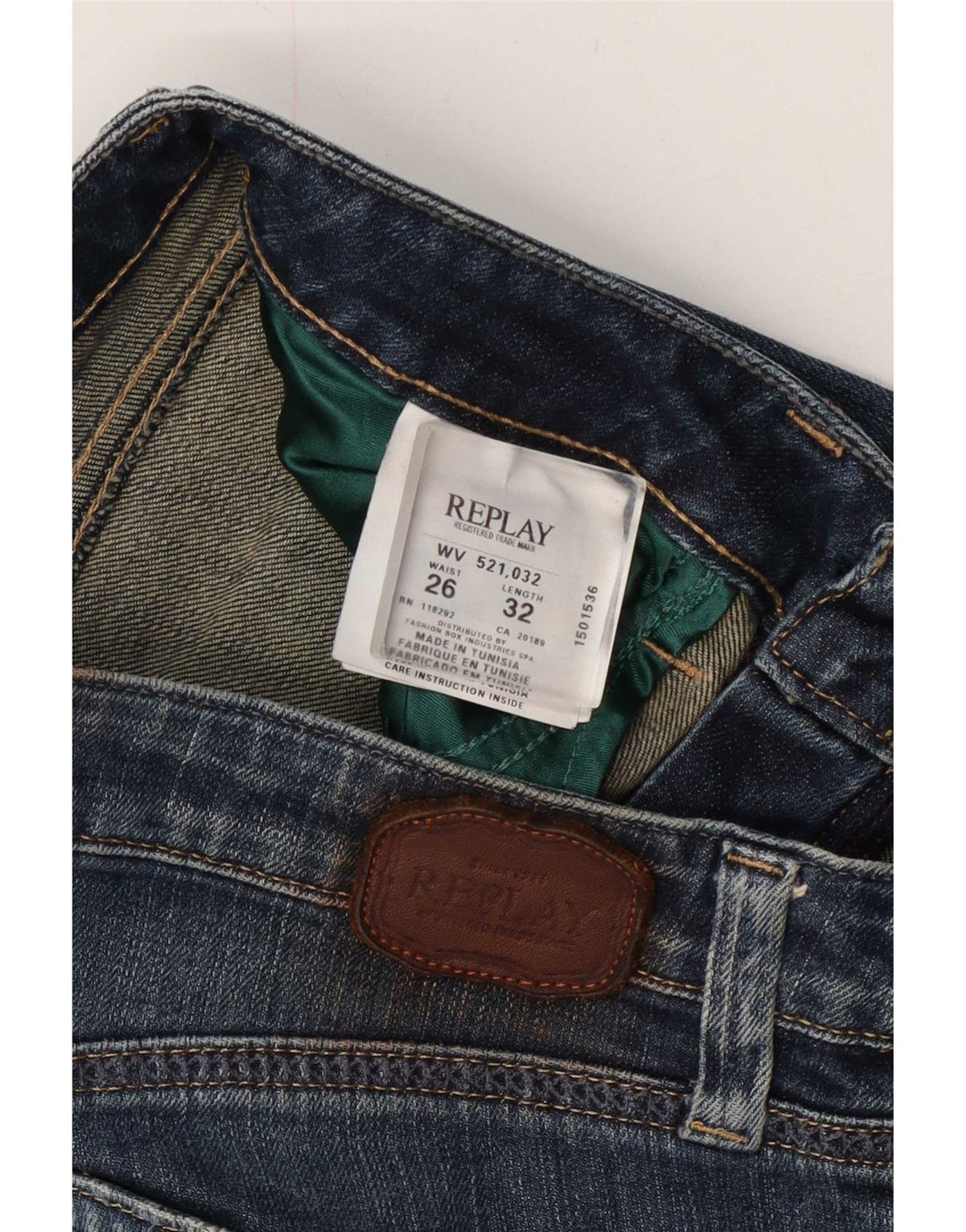 Replay Jean Slim Femme W26 L32 Bleu Coton