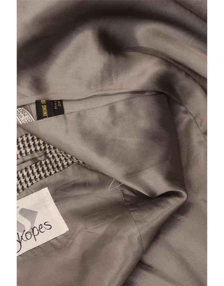 vintage Mens 2 Button Blazer Jacket UK 40 Grande laine gris pied-de-poule