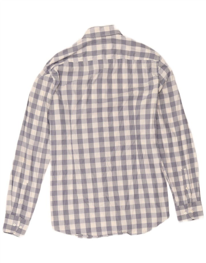 Hugo Boss Chemise slim fit pour homme Taille 15 1/2 Coton à carreaux bleu moyen