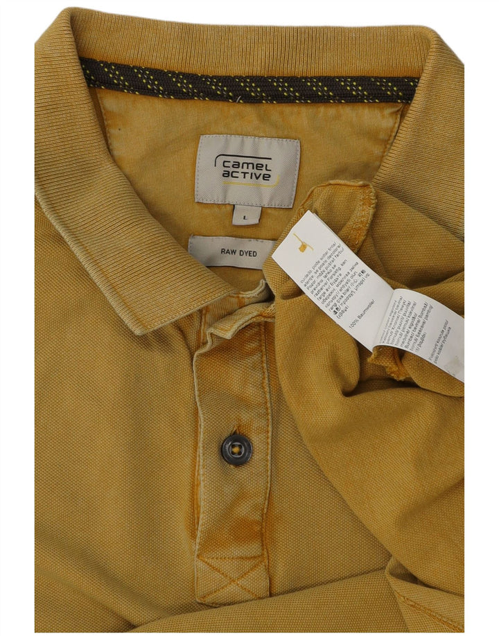 Camel Active Polo teint brut pour homme en coton jaune grand