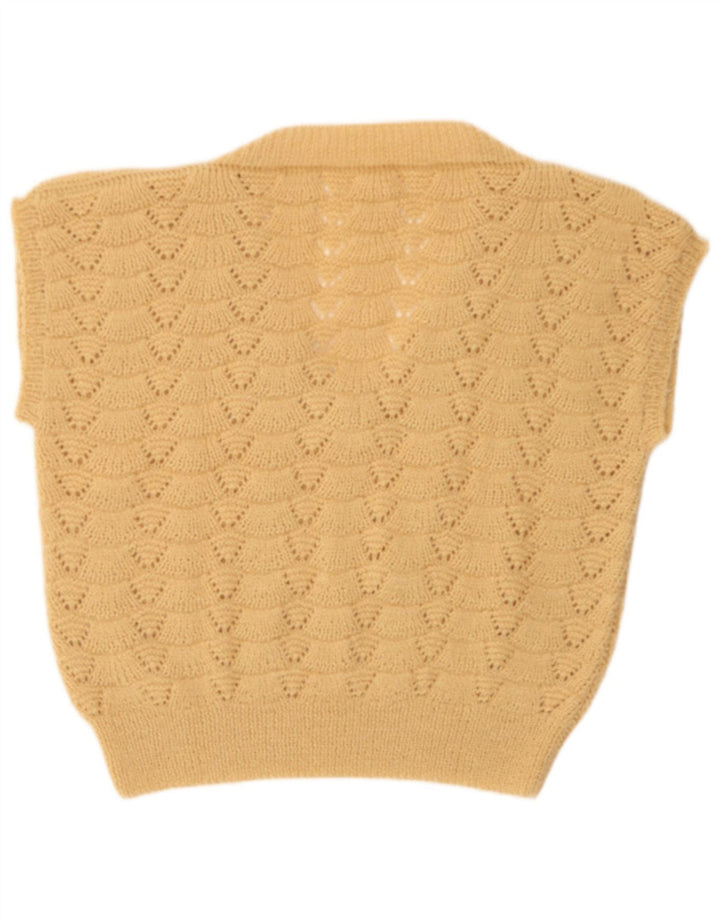 vintage Femme Gilet Débardeur UK 16 Grand Beige