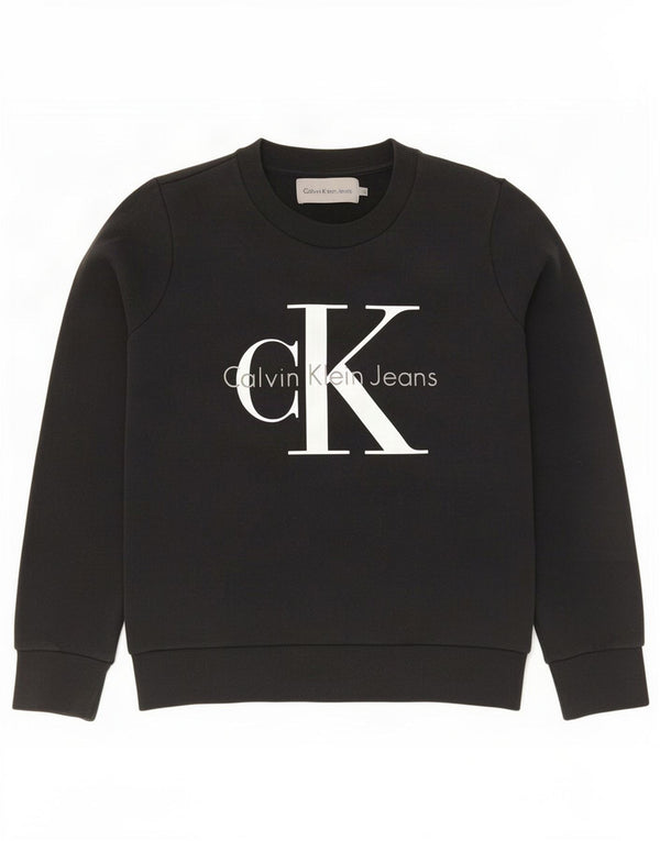 Calvin Klein Jeans Sweat-shirt graphique pour femme UK 14 Noir moyen