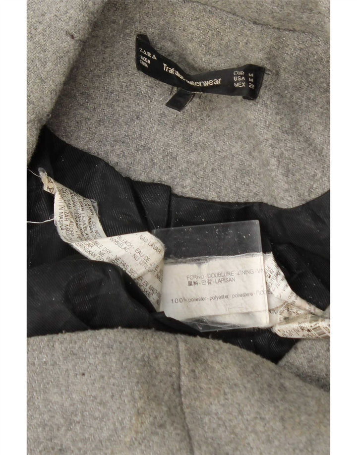 Zara Manteau croisé pour femme UK 14 Polyester gris moyen