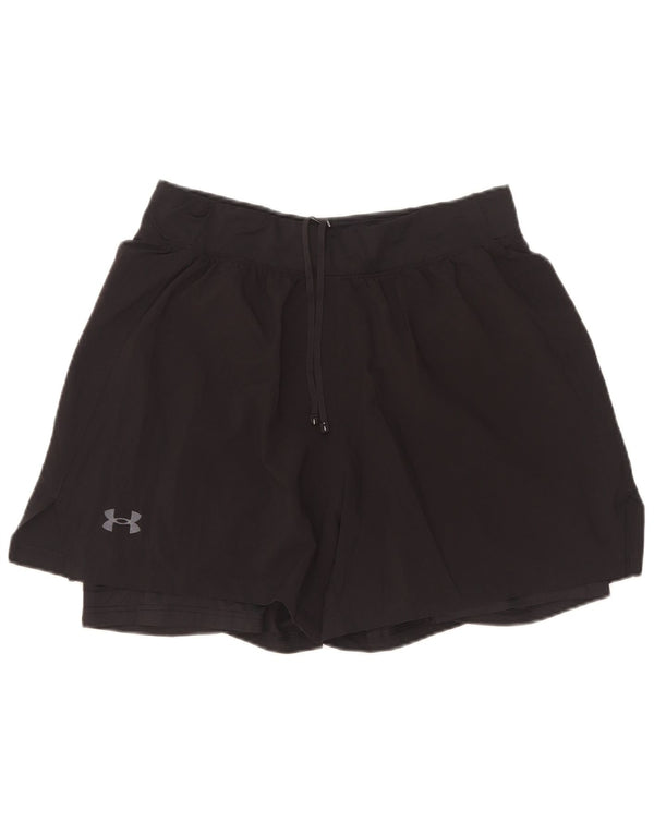 Under Armour Short de sport pour femme UK 14 Large Noir Polyester