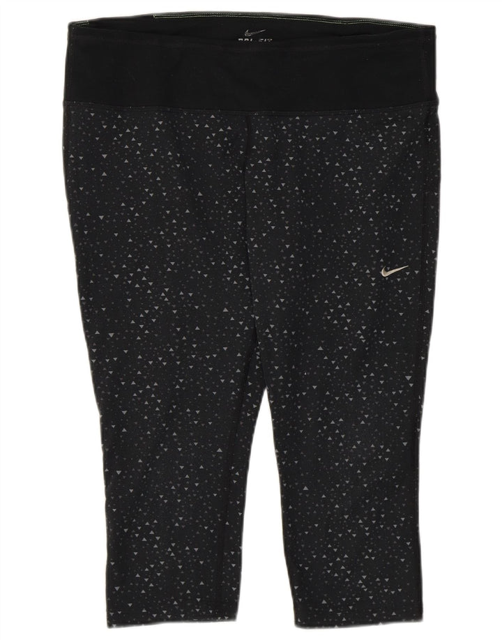 Nike Legging Capri Dri Fit pour femme UK 16 Large Noir Géométrique Polyester