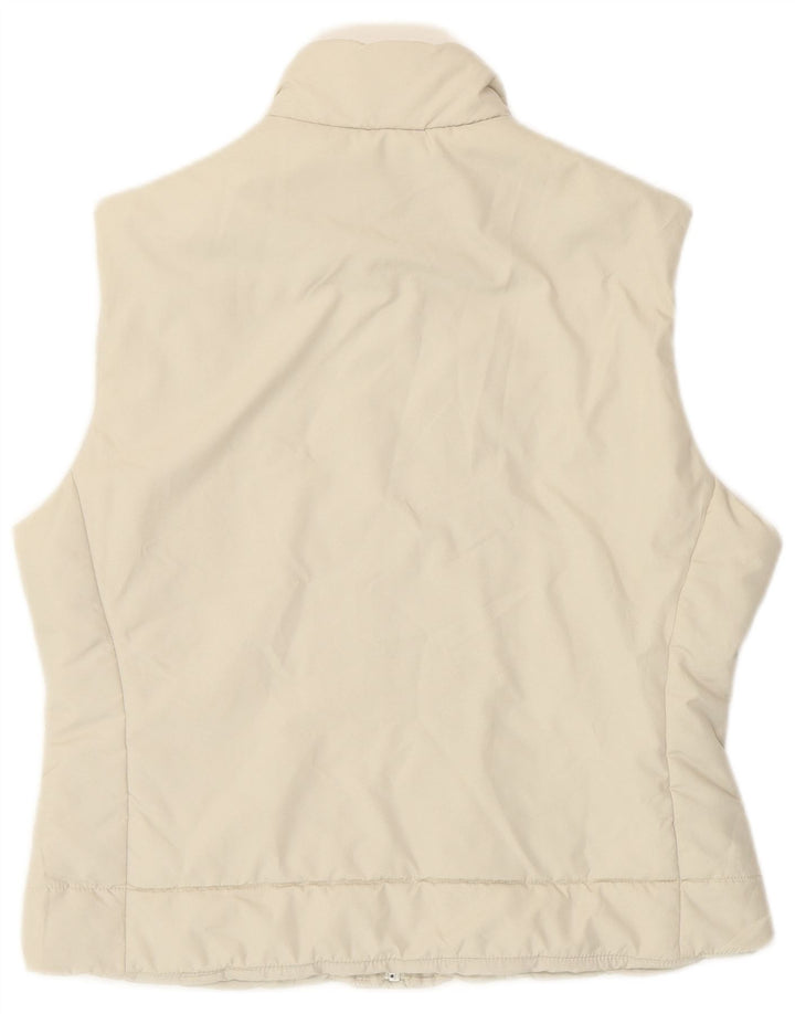 Reebok Gilet rembourré pour femme UK 12 Medium Blanc cassé Polyester