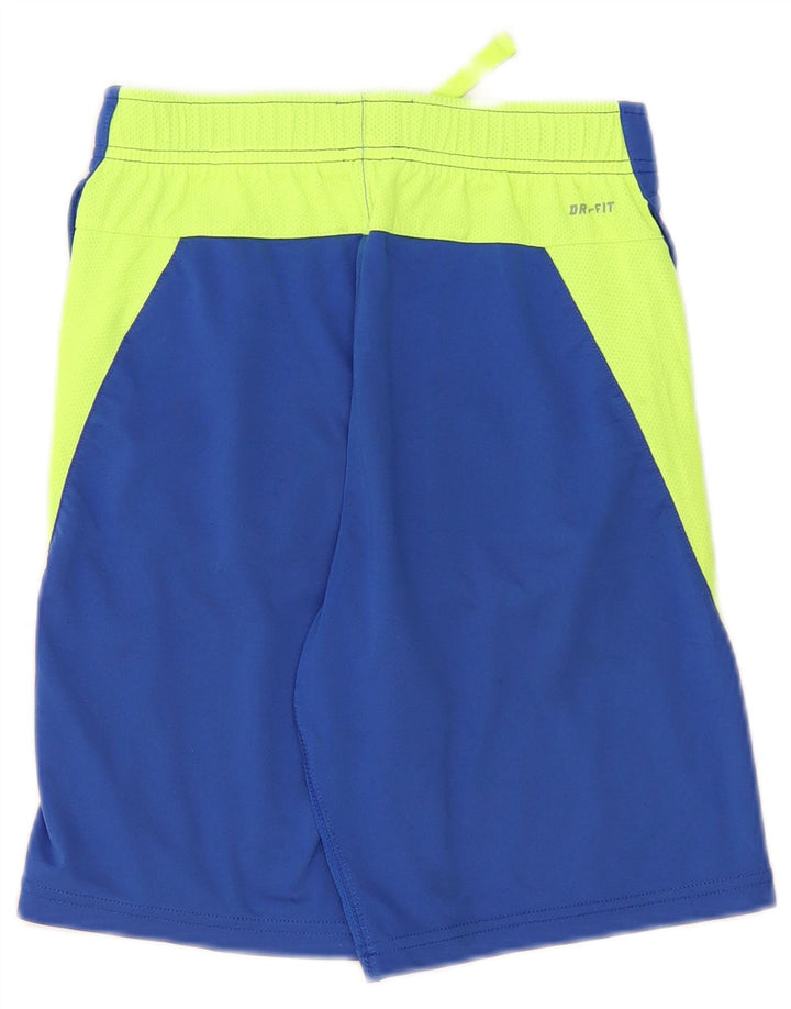 Nike Short de sport Dri Fit pour garçon 8-9 ans Petit Bleu Colorblock Polyester