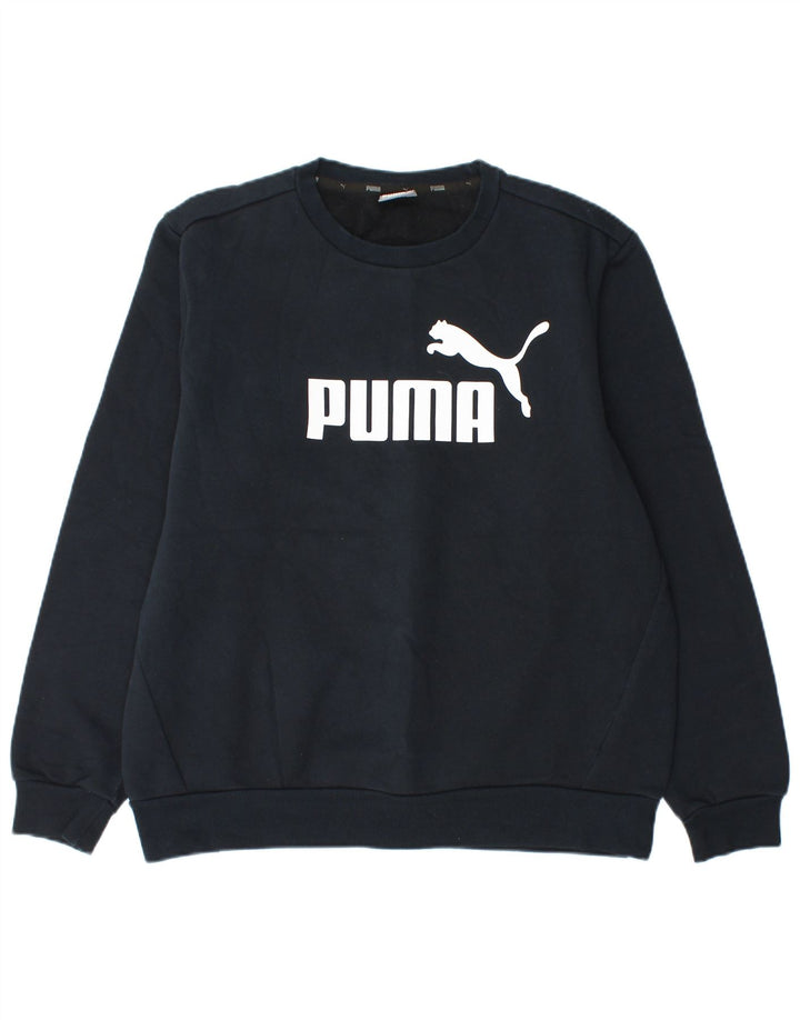Puma Sweat-shirt graphique pour homme en coton bleu marine Taille L
