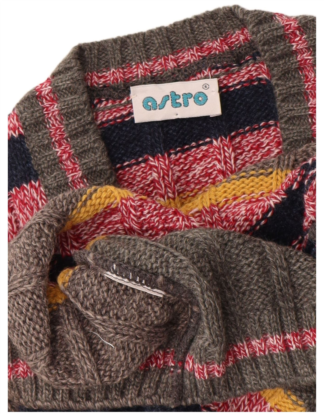 vintage Womens Cardigan Sweater UK 12 Moyen Multicolore Rayé
