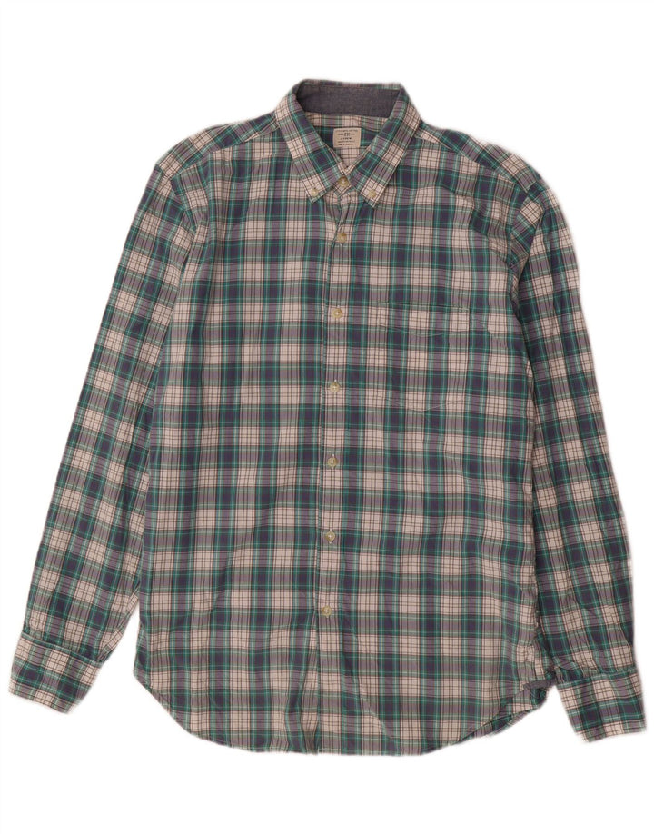 J. CREW Chemise Homme Taille 15 1/2 Coton à Carreaux Vert Moyen