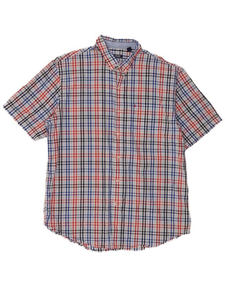 Izod Chemise à Manches Courtes Homme Grand Carreau Multicolore Coton