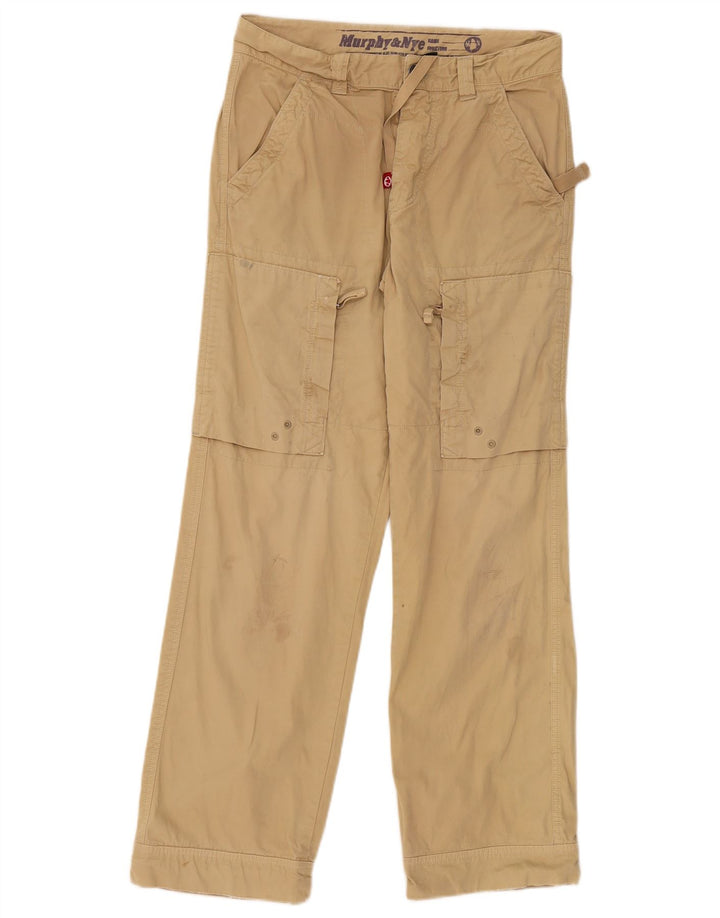 Murphy & Nye Pantalon Cargo Droit Femme W30 L30 Coton Beige