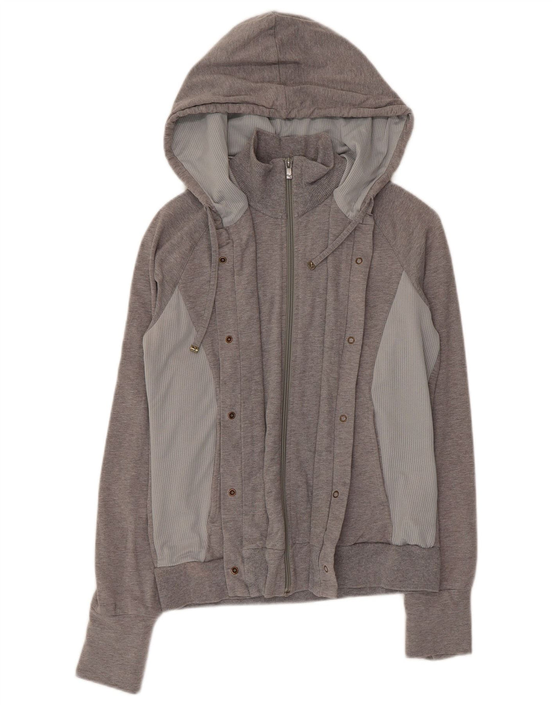 Puma Pull à capuche zippé pour femme UK 12 Gris moyen Colourblock