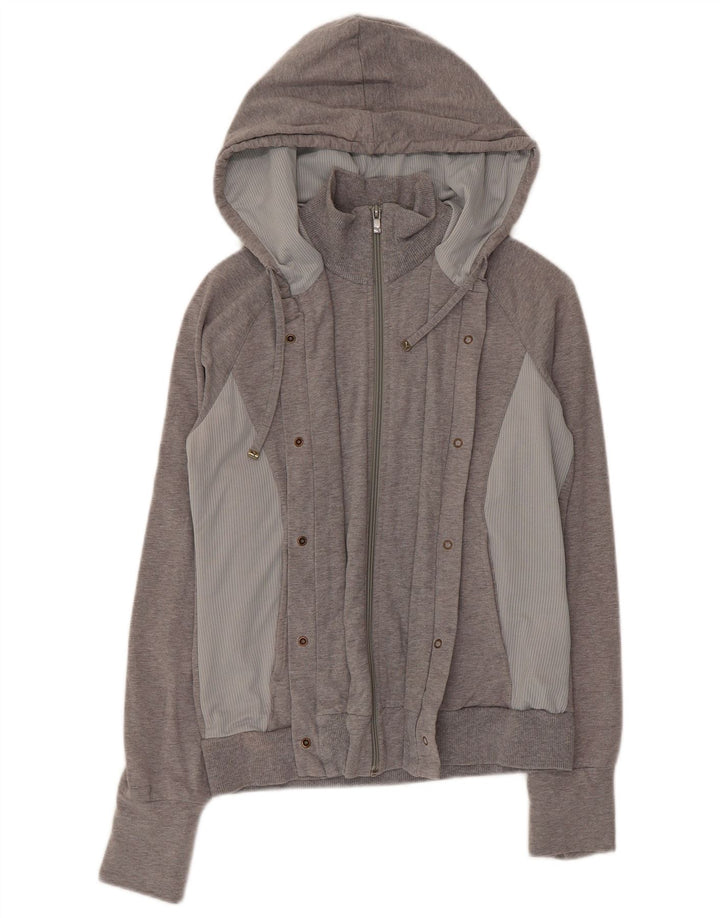 Puma Pull à capuche zippé pour femme UK 12 Gris moyen Colourblock
