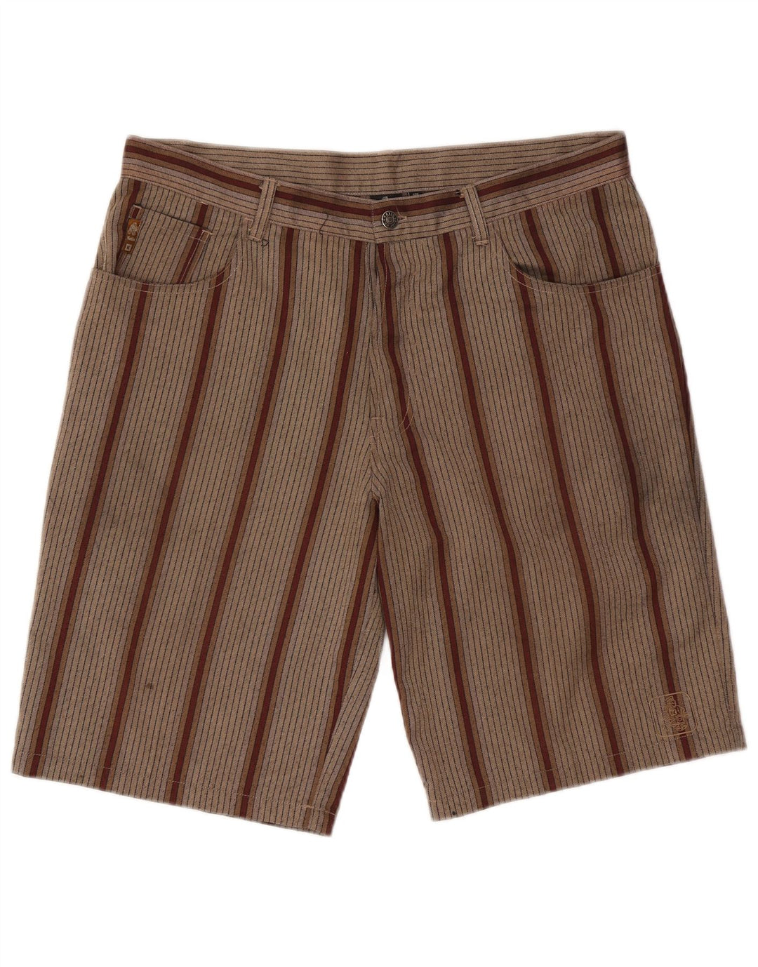 Katin Short décontracté pour homme W36 en polyester à rayures marron