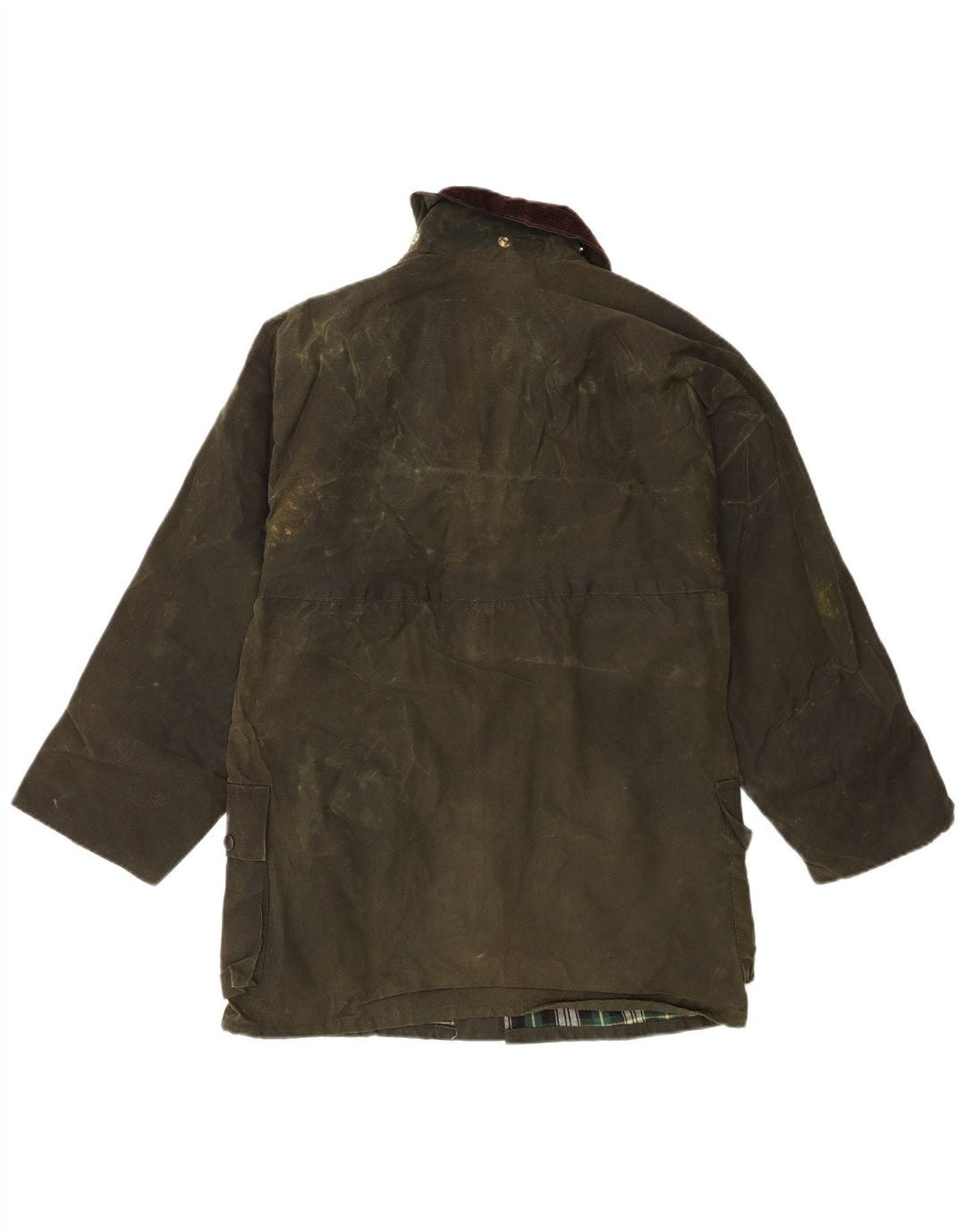 veste en coton ciré vintage pour hommes UK 36 Petit chèque vert
