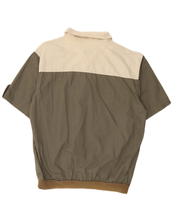Jacques Lorant Chemise Pull à Manches Courtes Homme Kaki Moyen Colourblock