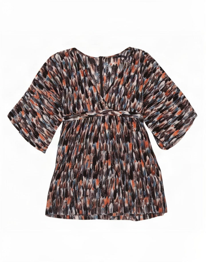Zara Tunique à manches 3/4 à motif abstrait pour femme UK 14 Large Multicolore