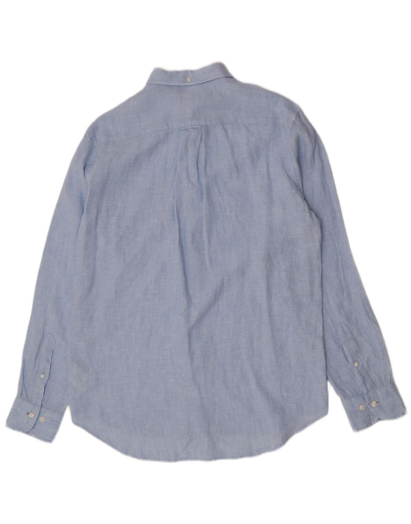 Gant Chemise Regular Fit Homme Taille 39/40 15 1/2 Lin Bleu Moyen