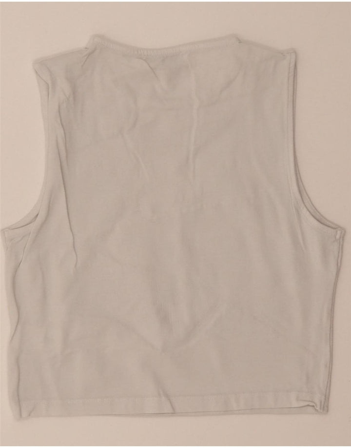 ZARA Womens Crop Top UK 12 Medium Off White Cotton Vintage Zara and Second-Hand Zara from Messina Hembry 