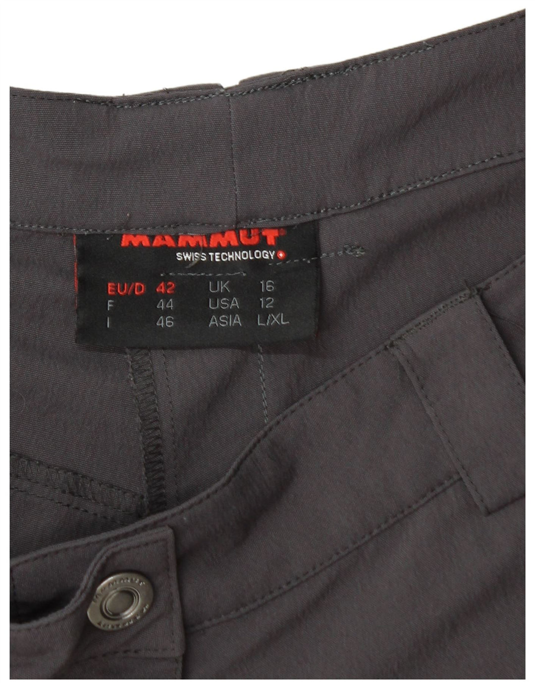 MAMMUT Pantalon cargo droit pour femme UK 16 Large W32 L32 Nylon gris
