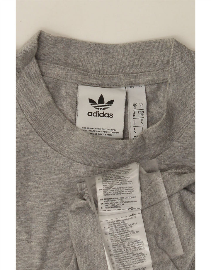 ADIDAS T-Shirt Graphique Homme Petit Gris Moucheté Coton