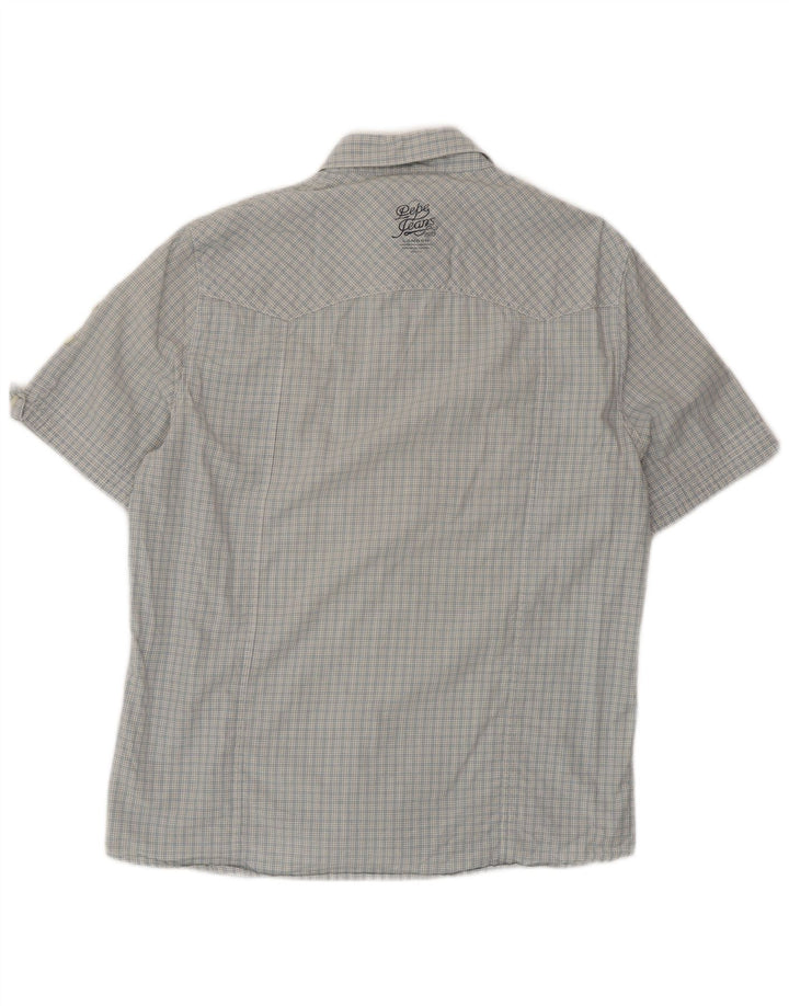 PEPE Jeans Chemise à manches courtes pour homme, coupe classique, grands carreaux bleus