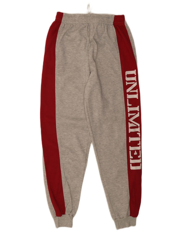 Pantalon de survêtement graphique femme vintage Joggers UK 6 XS Grey Colourblock