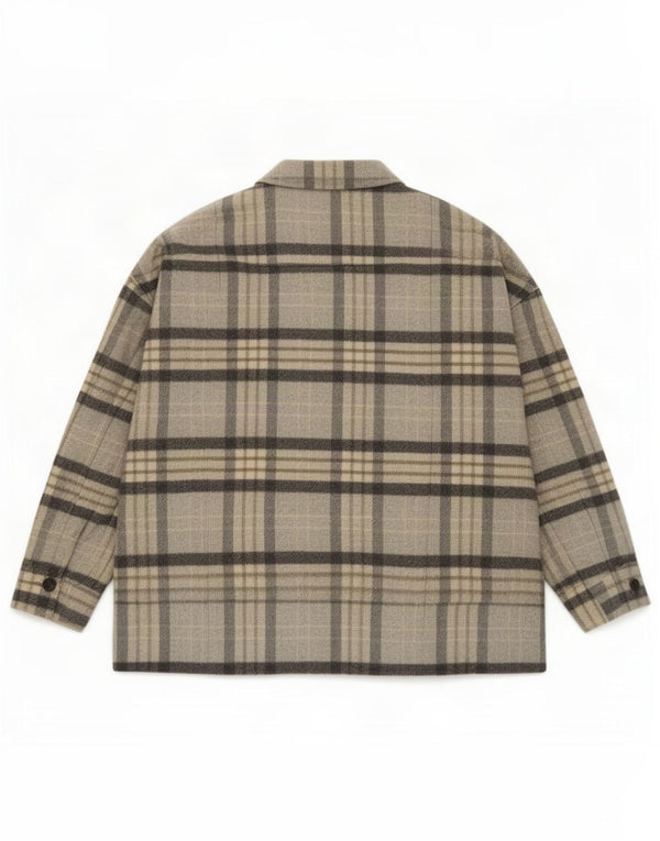 Zara Veste Shacket pour femme UK 14 Gris moyen à carreaux