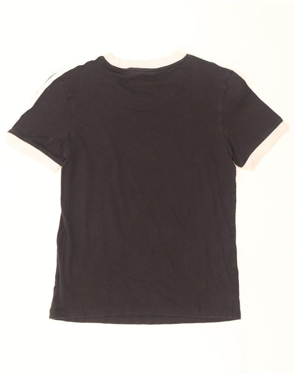 Adidas T-Shirt Femme Top UK 6 XS Noir Colourblock Coton