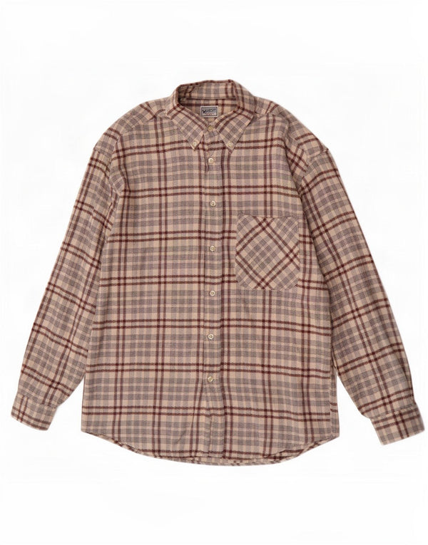 Wampum Chemise en flanelle pour homme en coton à carreaux beiges
