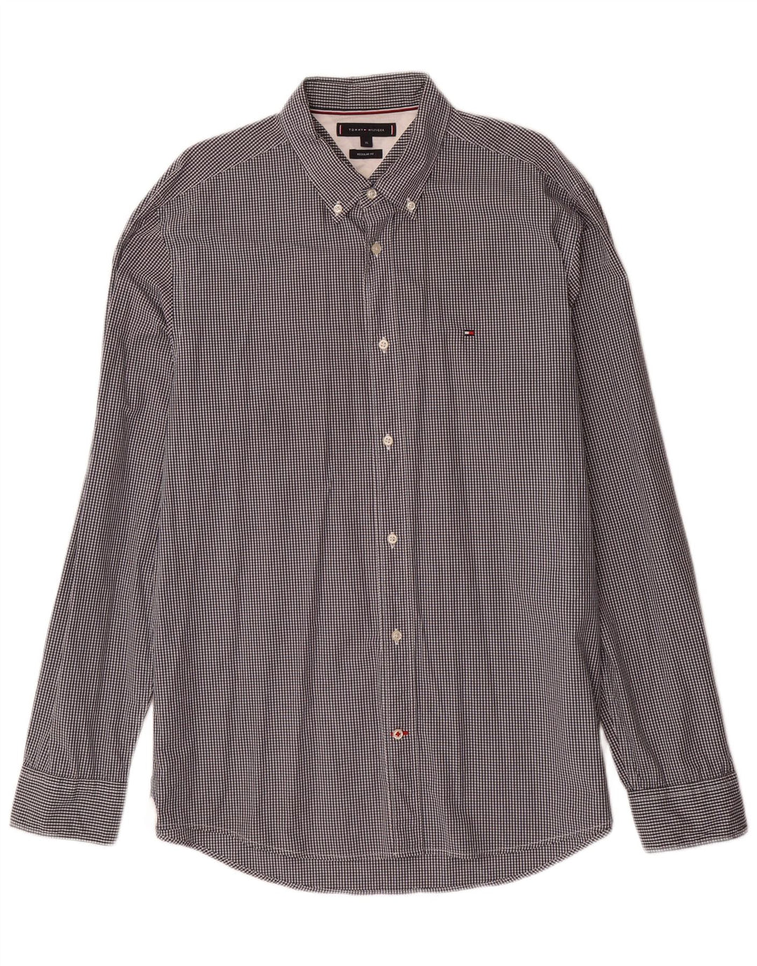 TOMMY HILFIGER Chemise Regular Fit Homme XL Gris Vichy