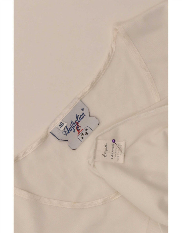 AUSTRALIAN L'ALPINA T-Shirt Femme Top IT 46 Large Blanc Polyester