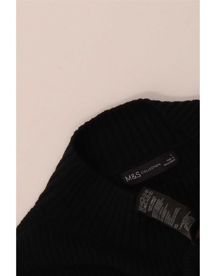 Marks & Spencer Robe pull à manches longues pour femme UK 16 Large Noir Polyester
