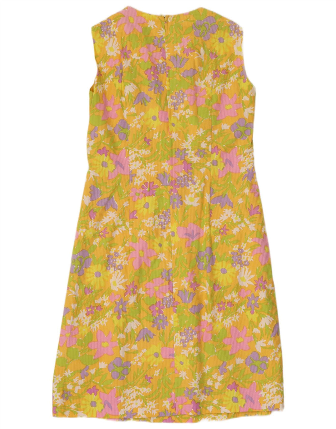 BOUSSAC Robe fourreau sans manches pour femme UK 44 Medium Jaune Floral