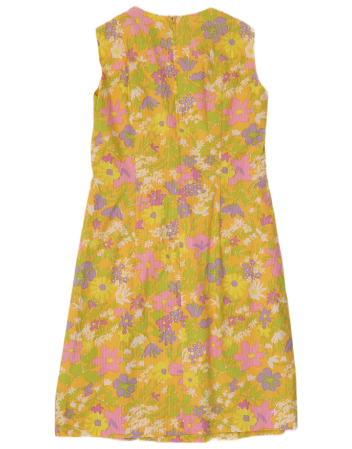 BOUSSAC Robe fourreau sans manches pour femme UK 44 Medium Jaune Floral