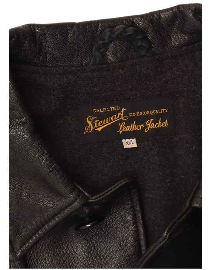 STEWART Veste en cuir pour homme UK 44 2XL Noir Cuir Classique