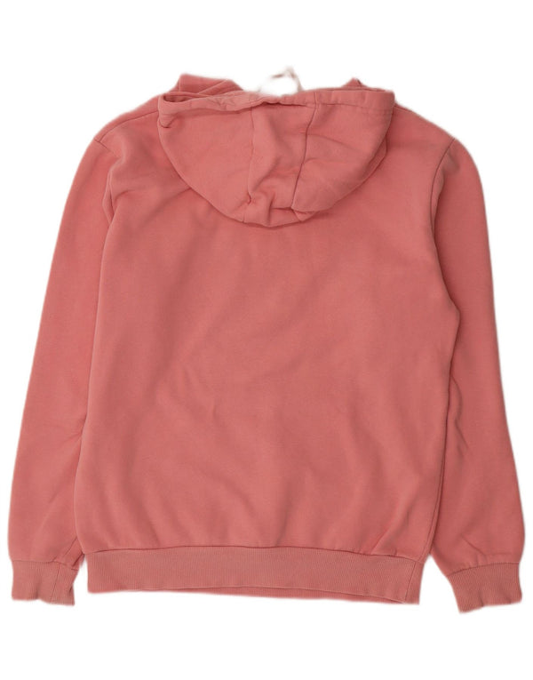 Ellesse Pull à capuche surdimensionné graphique pour femme UK 10 Petit coton rose