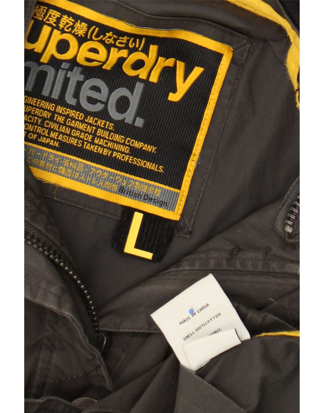 Superdry Veste Militaire Femme UK 14 Large Kaki Coton