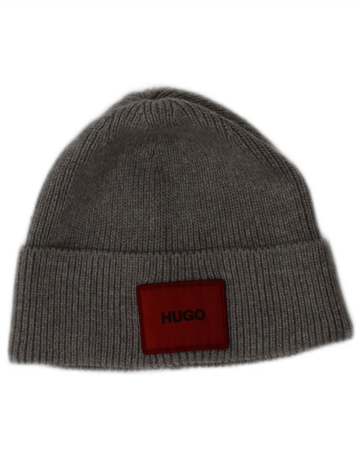 Hugo Boss Bonnet en tricot pour homme Taille unique Gris Logo