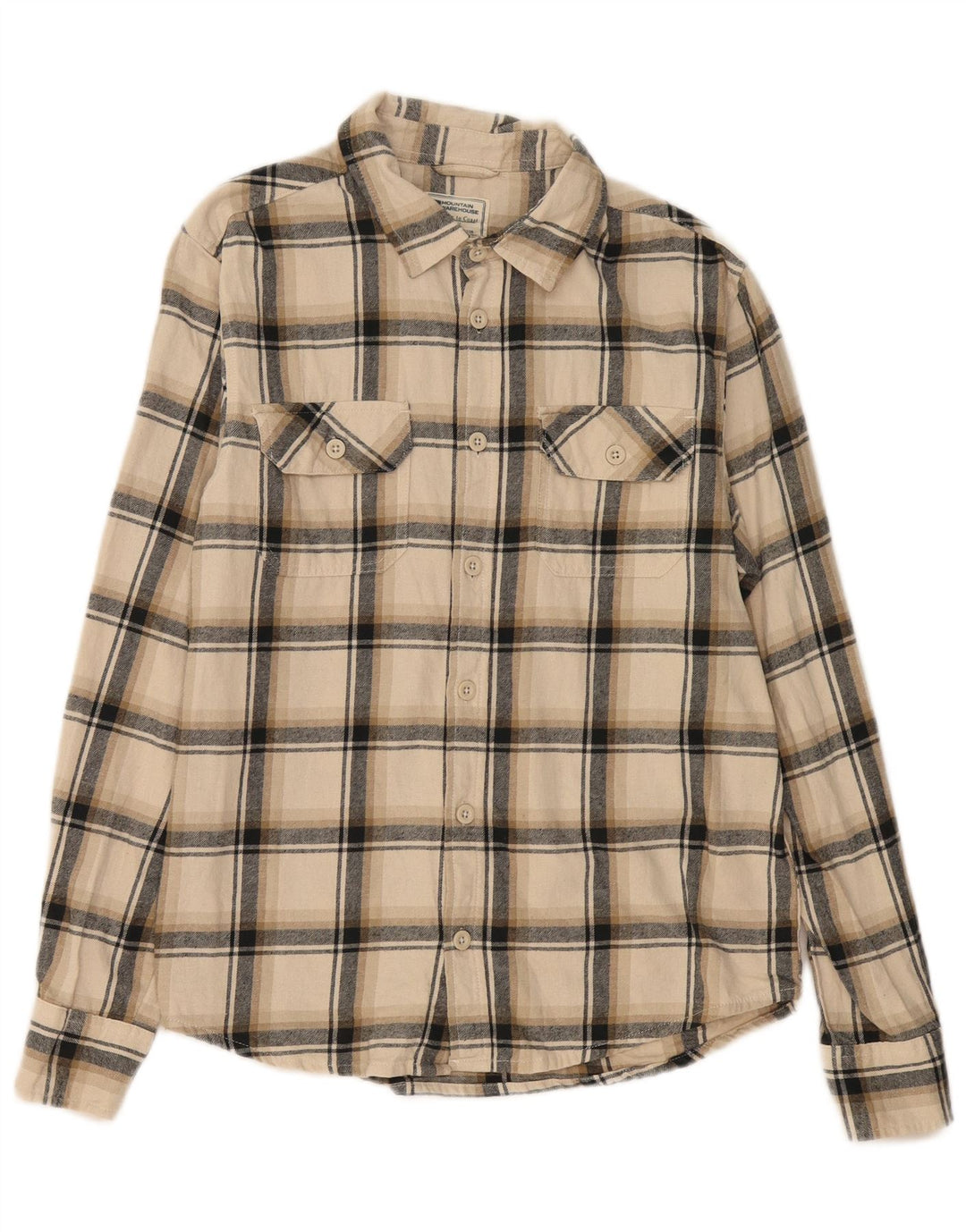 Mountain Warehouse Chemise en flanelle pour homme en coton à carreaux beige moyen