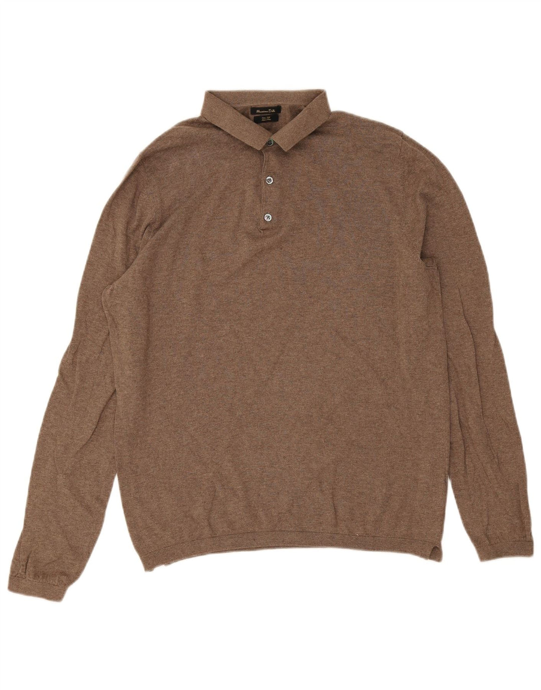 Massimo Dutti Pull col polo pour homme en coton marron Taille L