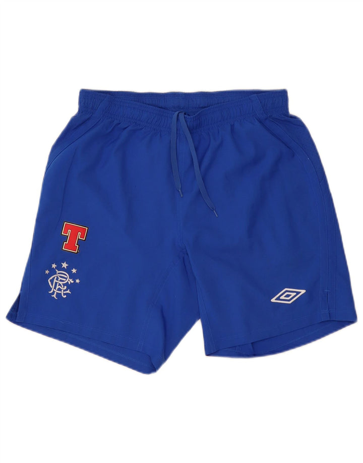 UMBRO Short de Sport Graphique Homme Bleu Moyen Polyester