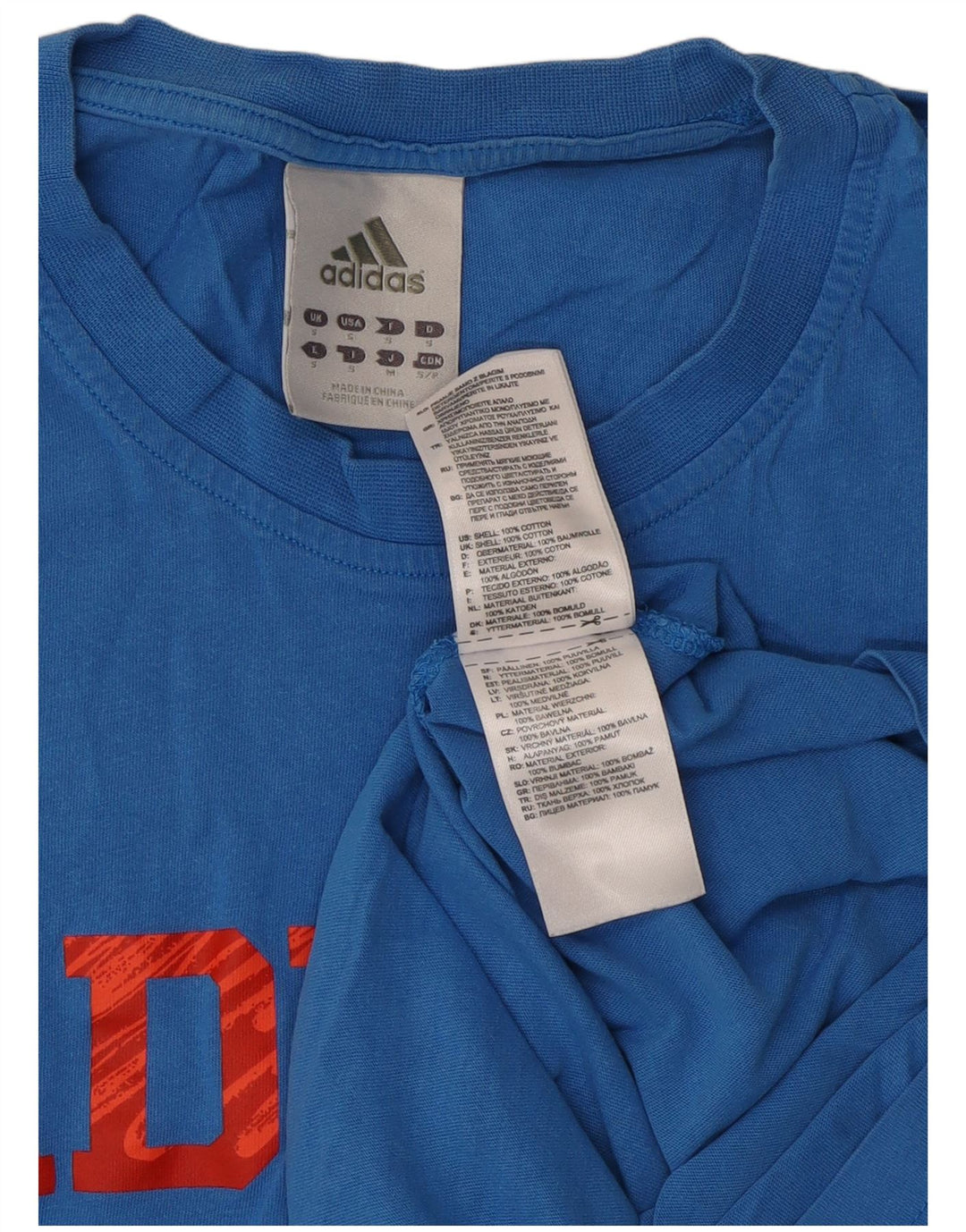 Adidas T-shirt graphique pour homme en coton bleu petit