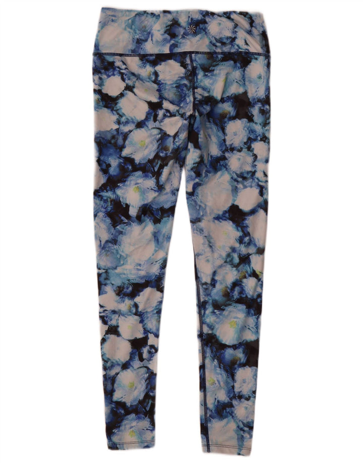 Athleta Leggings Femme UK 10 Petit Polyester Floral Multicolore