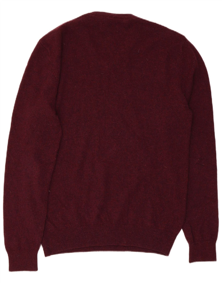 JACK WILLS Pull col en V pour homme en laine mérinos marron