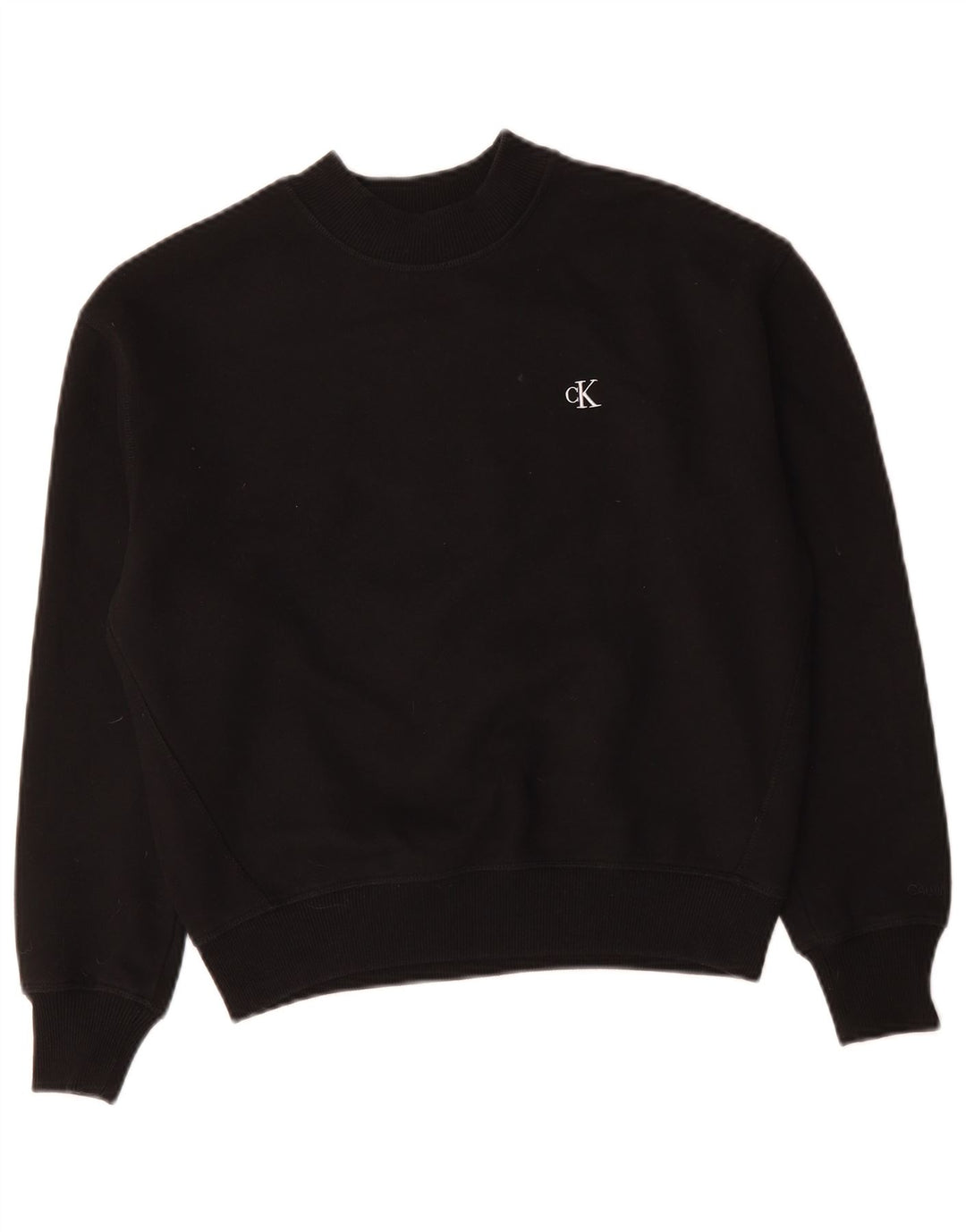 CALVIN KLEIN JEANS Sweat-shirt surdimensionné pour femme UK 10 Small Noir