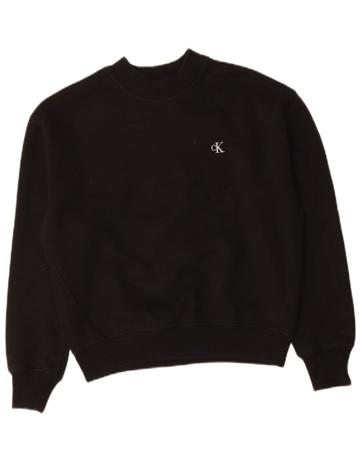 CALVIN KLEIN JEANS Sweat-shirt surdimensionné pour femme UK 10 Small Noir