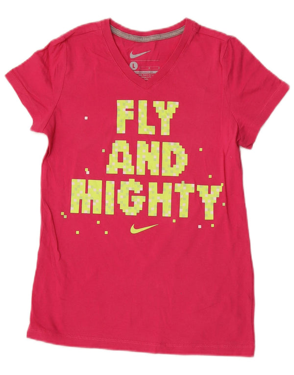 Nike Girls Graphic T-Shirt Top 12-13 ans Grand Rose