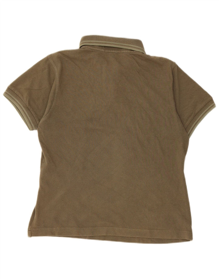 Fred Perry Polo Femme UK 12 Coton Kaki Moyen